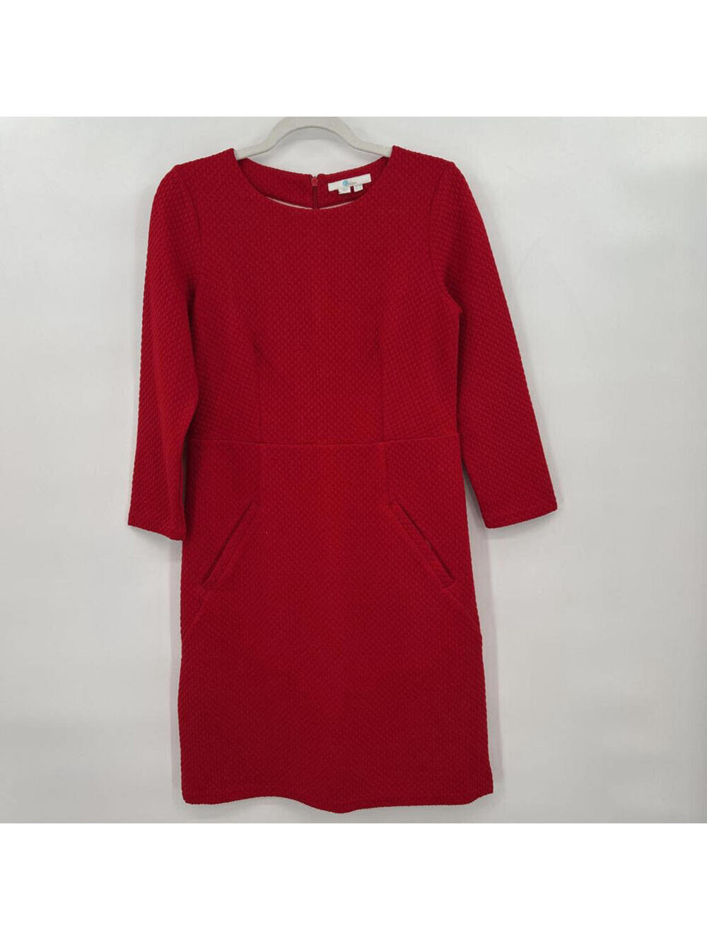Women's Boden Red Textured Solid Pencil Dress 6R